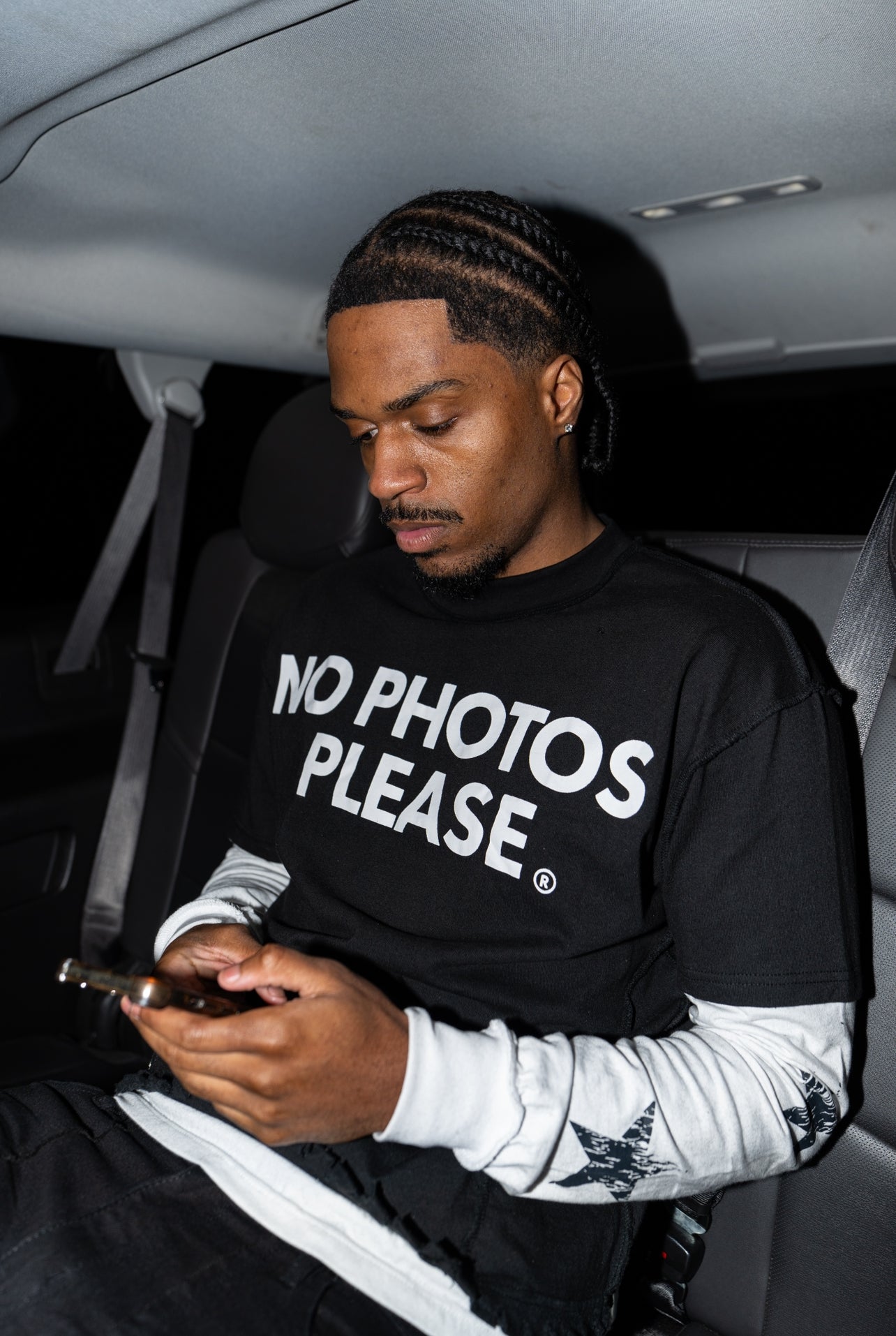NO PHOTOS PLEASE Double Layered Shirt