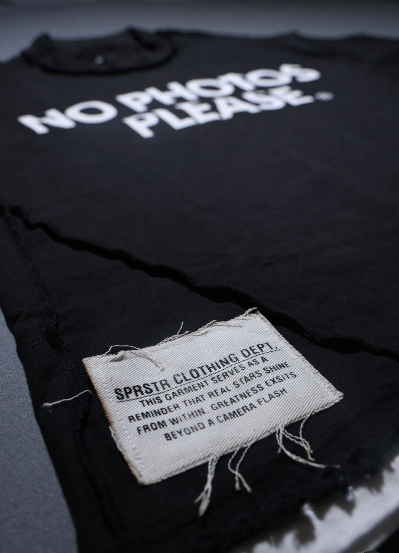 'NO PHOTOS PLEASE' DOUBLE LAYERED TEE
