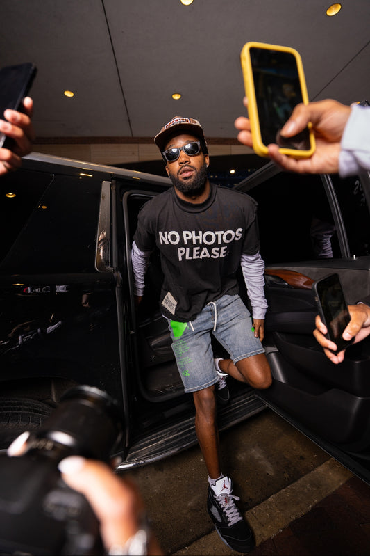 'NO PHOTOS PLEASE' DOUBLE LAYERED TEE