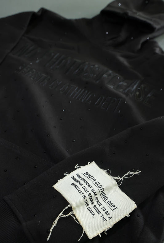 NO PHOTOS PLEASE Rhinestone Hoodie